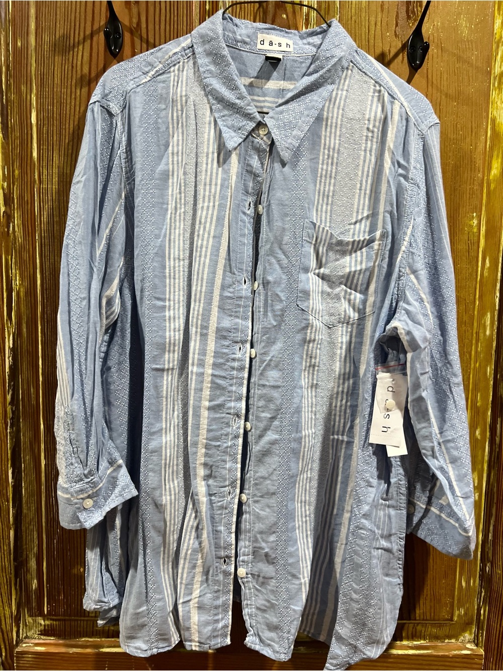 NWT da-sh Striped Light Blue Button-Down Shirt